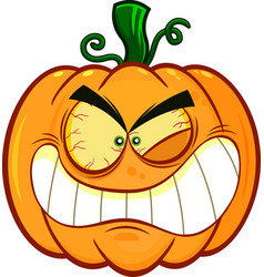 Mad Halloween Pumpkin Cartoon Emoji Face Character