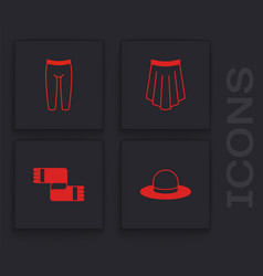 Set Man Hat Leggings Skirt And Winter Scarf Icon