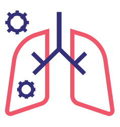 Covid 19 Lungs Stroke Icon