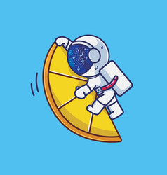 Cute Astronaut Hugging A Giant Lemon Fruit