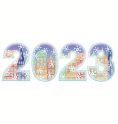 Happy New 2023 Year Winter City Banner