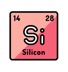 Silicon Chemical Element Color Icon