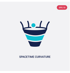 Two Color Spacetime Curvature Icon From Education