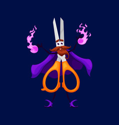 Cartoon School Scissors Wizard Sorcerer Character