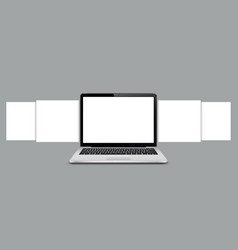 Laptop Mockup With Blank Wireframing Pages