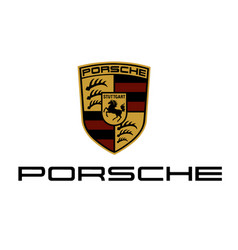 Porsche Logo Brand Car Symbol With Name Black