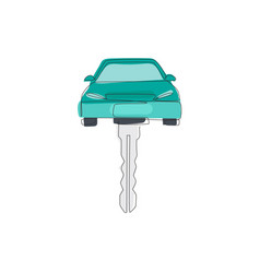 Single One Line Drawing Car Shaped Car Key