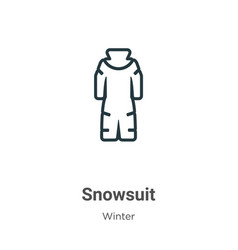 Snowsuit Outline Icon Thin Line Black