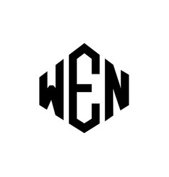 Wen Letter Logo Design With Polygon Shape