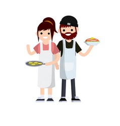 Woman In White Apron Family Couple