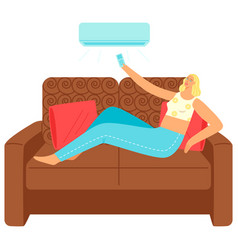 Young Woman At Home Design Adult Girl Cartoon