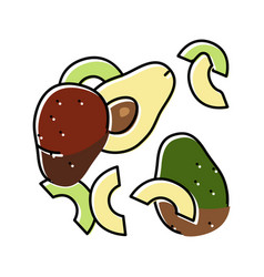 Avocado Peel Cut Slice Color Icon