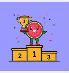 Cute Cartoon Watermelon As The First Winner