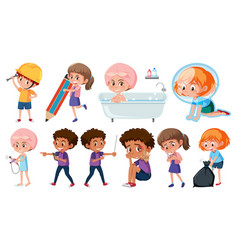 Set Of Children Doing Different Activities