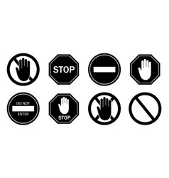 Stop Sign Icon Of Attention And Danger Black