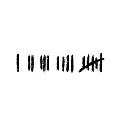 Tally Marks Prison Wall On White Background