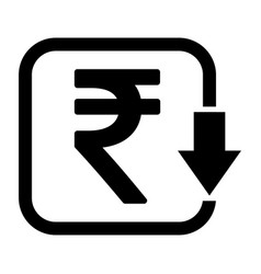 Cost Reduction- Decrease Rupee Icon Symbol