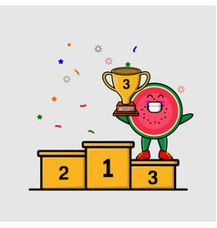 Cute Cartoon Watermelon As The Third Winner