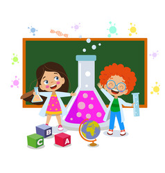 Cute Students Experimenting In Lab