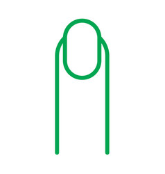 Green Long Finger Nail Line Icon