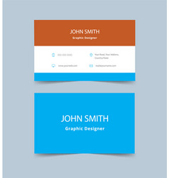 Minimal Blue Orange Business Card Template