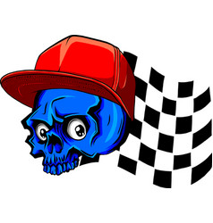 Skull With Hat And Racing