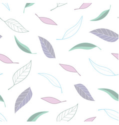 White With Pastel Modern Gum Leaves Seamless