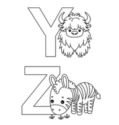 English Alphabet With Cute Animals In Cartoon