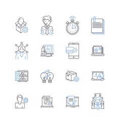 Financial Gain Line Icons Collection Profit