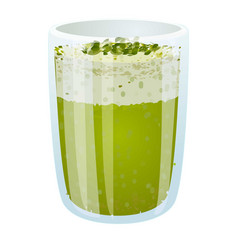 Matcha Tea Icon Cartoon Green Powder