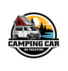 Rv Camper Van With Roof Top Tent Logo