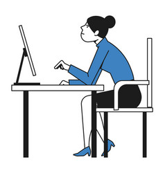 Women Working On Computer Person Sitting