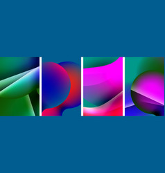 A Collage Of Four Different Colored Abstract