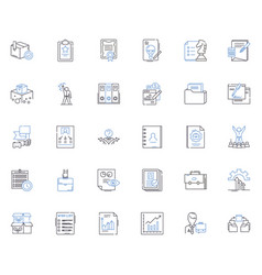 Data Handling Line Icons Collection Analytics