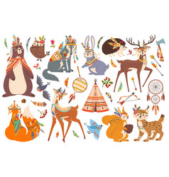 Cute Woodland Tribal Animals Boho Tribe Forest