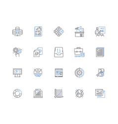 Repository Of Information Line Icons Collection