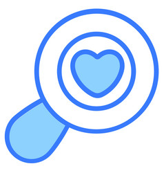 Heart Search Find Love Icon Simple Design Blue