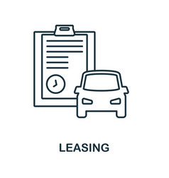 Leasing Line Icon Monochrome Simple