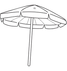 Hand Drawn Beach Umbrella In Doodle Style