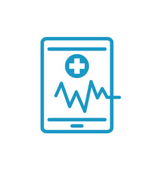 Medical Ekg Cardiology In Smartphone Line Icon