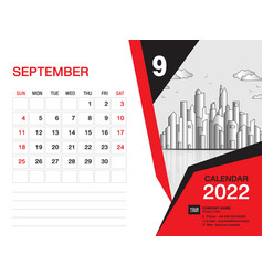 September 2022 Year - Desk Calendar 2022 Template