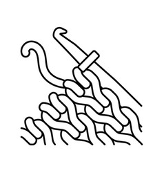 Crochet Knitting Wool Line Icon