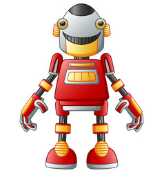 Cute cartoon robot character isolated on white bac