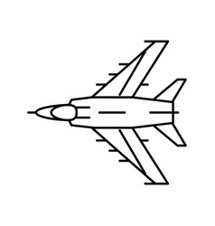 Military Airplane Aircraft Line Icon