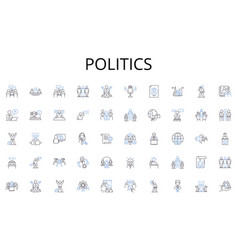 Politics Line Icons Collection Housing Real