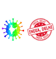 Round Grunge India Delhi Stamp