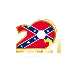 Year 2021 With Confederate Flag Pattern Happy New