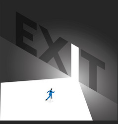 A Business Man Run To Exit