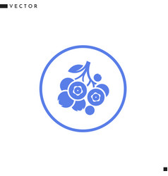 Blueberry With Leaves Emblem