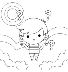 Cute Boy Confused Coloring Book